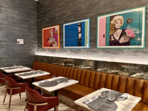 Hollywood art in the Delta One Lounge LAX
