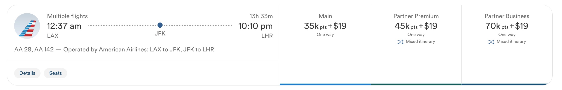 lax to jfk to london for 70k miles