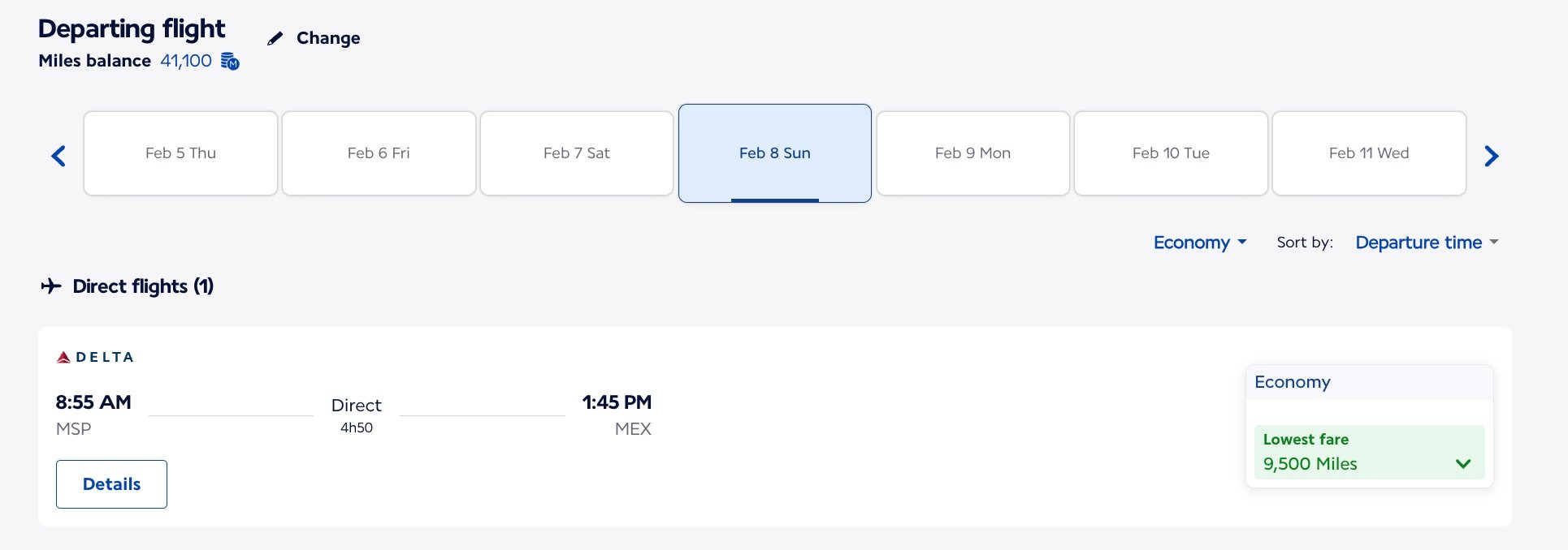 flight from minneapolis to mexico city for 9,500 miles