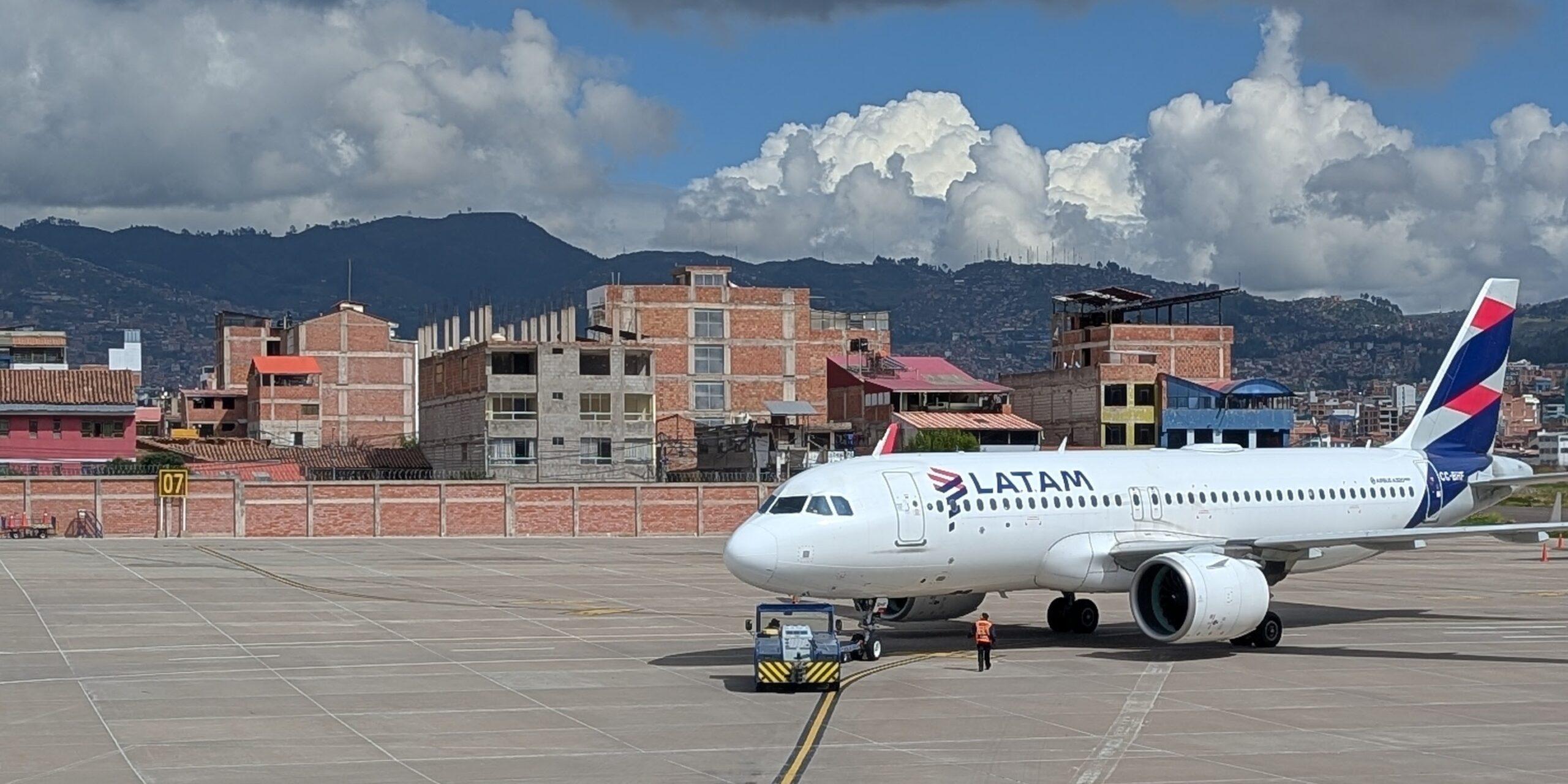 LATAM Airbus A320 at Cusco (CUZ) Airport