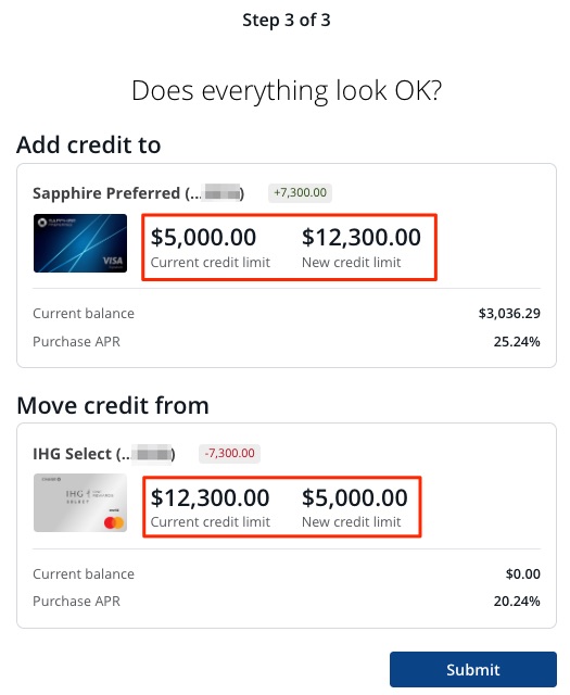 Move Chase Credit Line 3