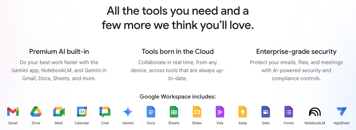 Google Workspace: All the tools you need and few more we think you'll love. 