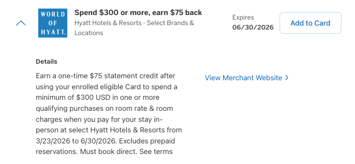 Spend $300 or more, earn $75 back