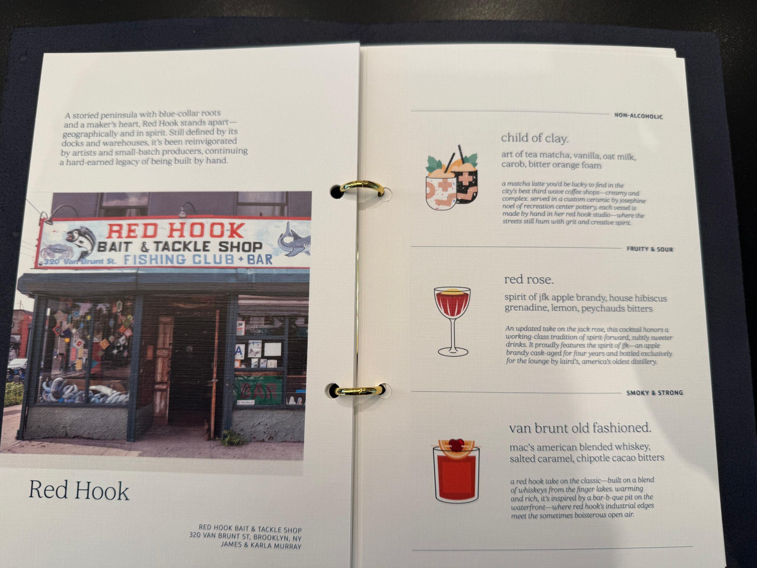 cocktail menu with photos of drinks