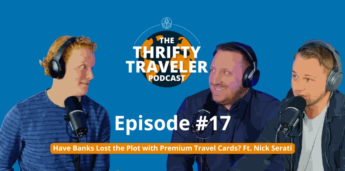 Three handsome podcasters discuss premium travel credit cards.