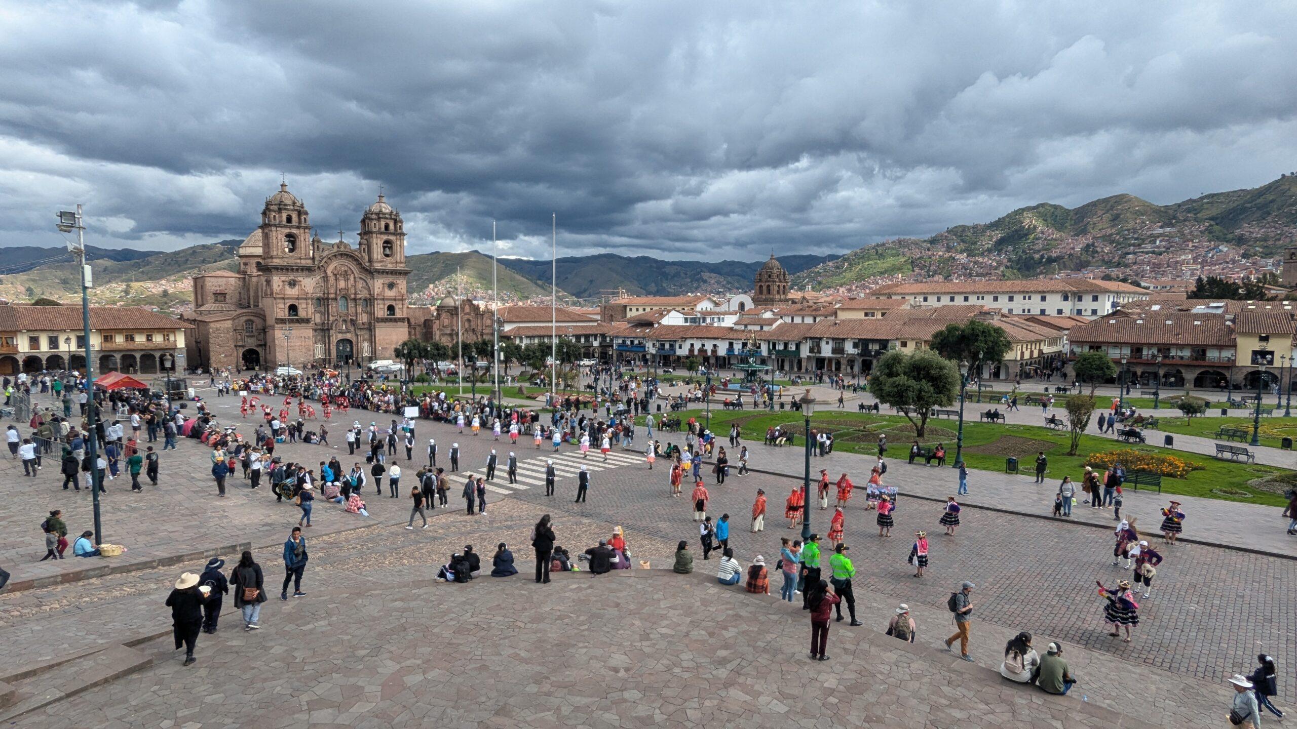 A local celebration in the Plaza de Armas of Cusco