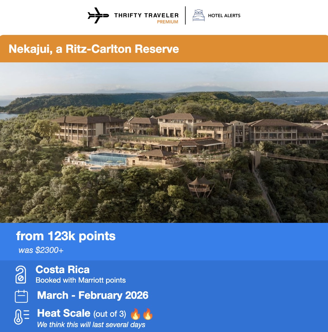 Ritz Carlton Costa Rica Marriott points hotel deal. 
