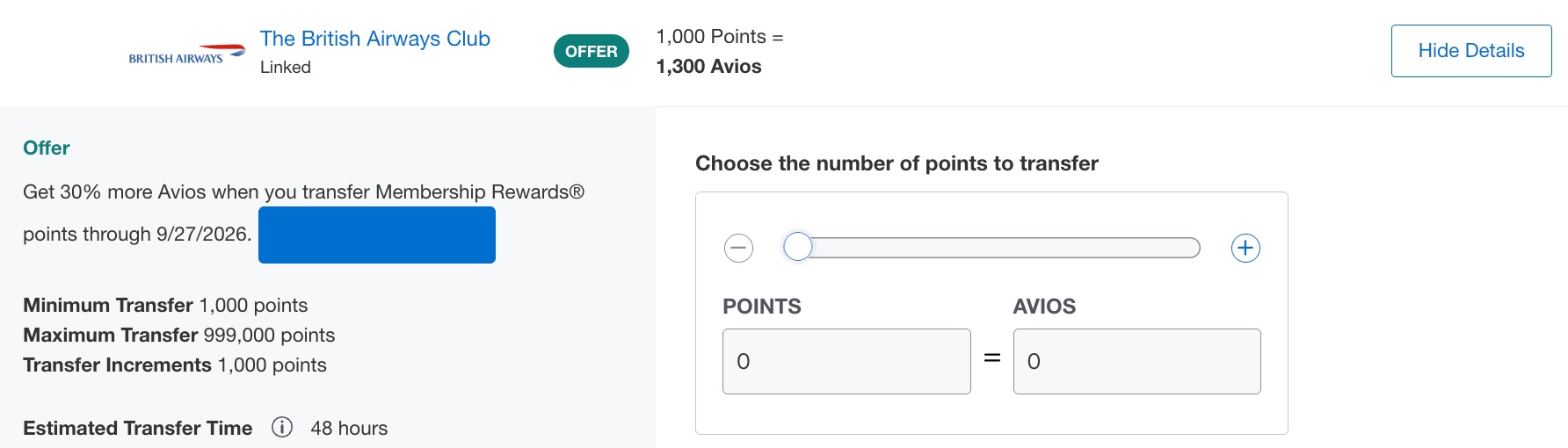 Get Up to 70% More Points With the Current List of Transfer Bonuses! 1 american express screenshot of british airways transfer bonus