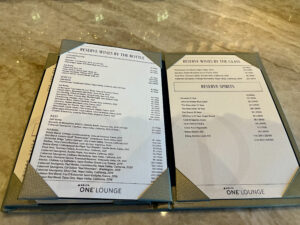 premium drinks in the Delta One Lounge LAX