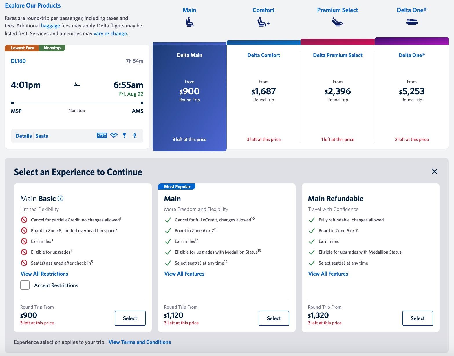 minneapolis to amsterdam flight prices on Delta