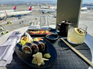 sushi lunch delta one lounge lax