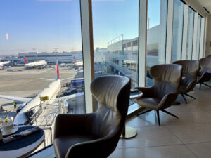 window seats Delta One lounge LAX