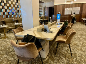 work table at Delta One Lounge LAX