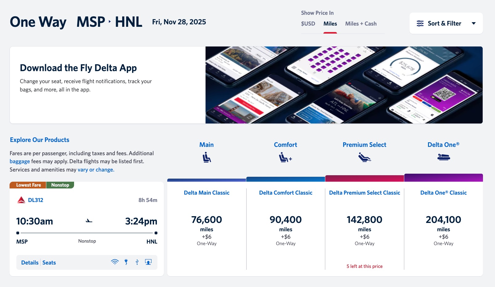 delta skymiles redemption minneapolis to honolulu
