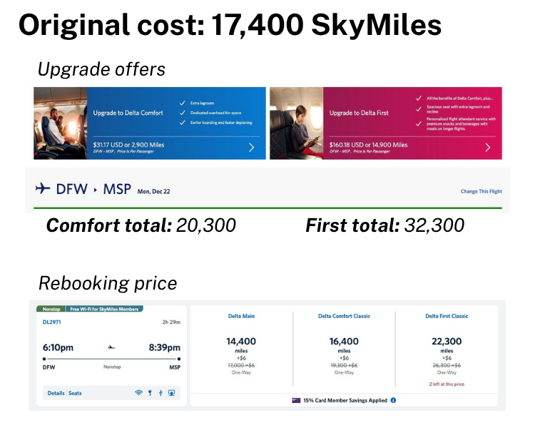 delta upgrade cost