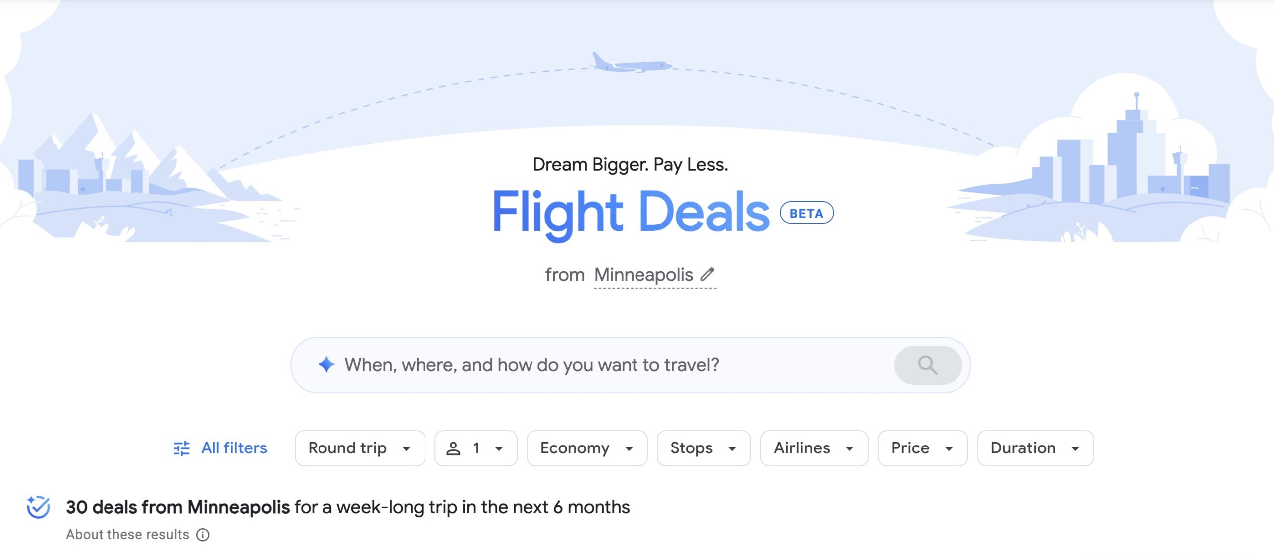 Flight Deals from Google Flights
