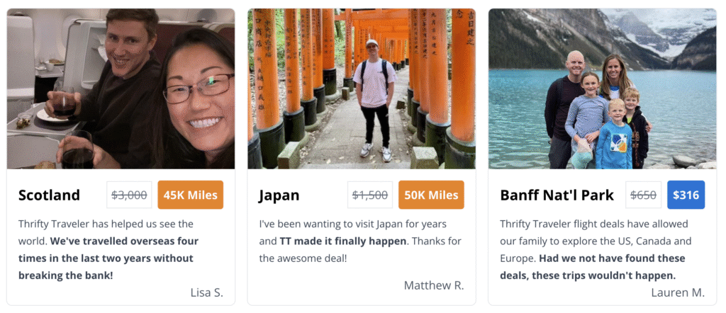 thrifty traveler premium testimonials