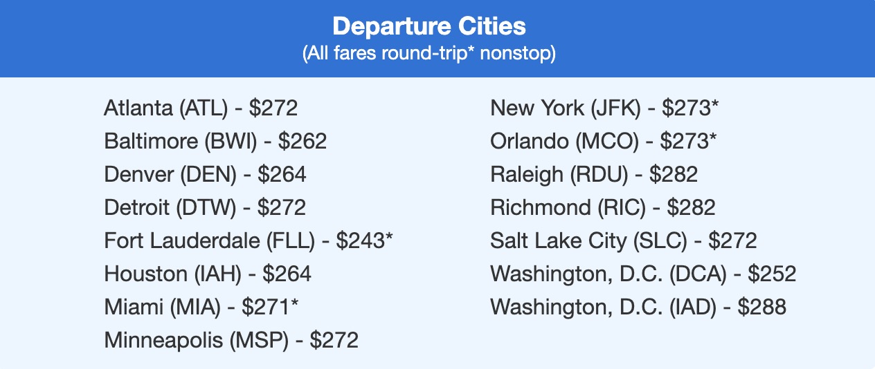 Costa Rica under $289 RT