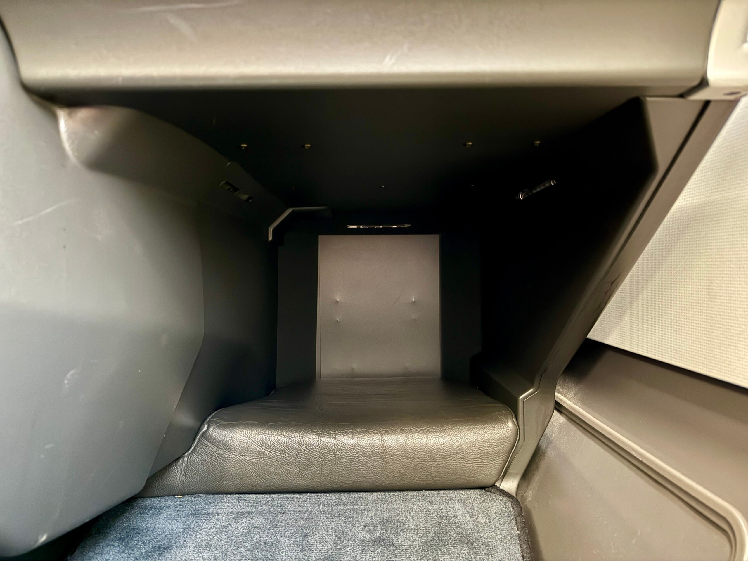 footwell in a business class seat