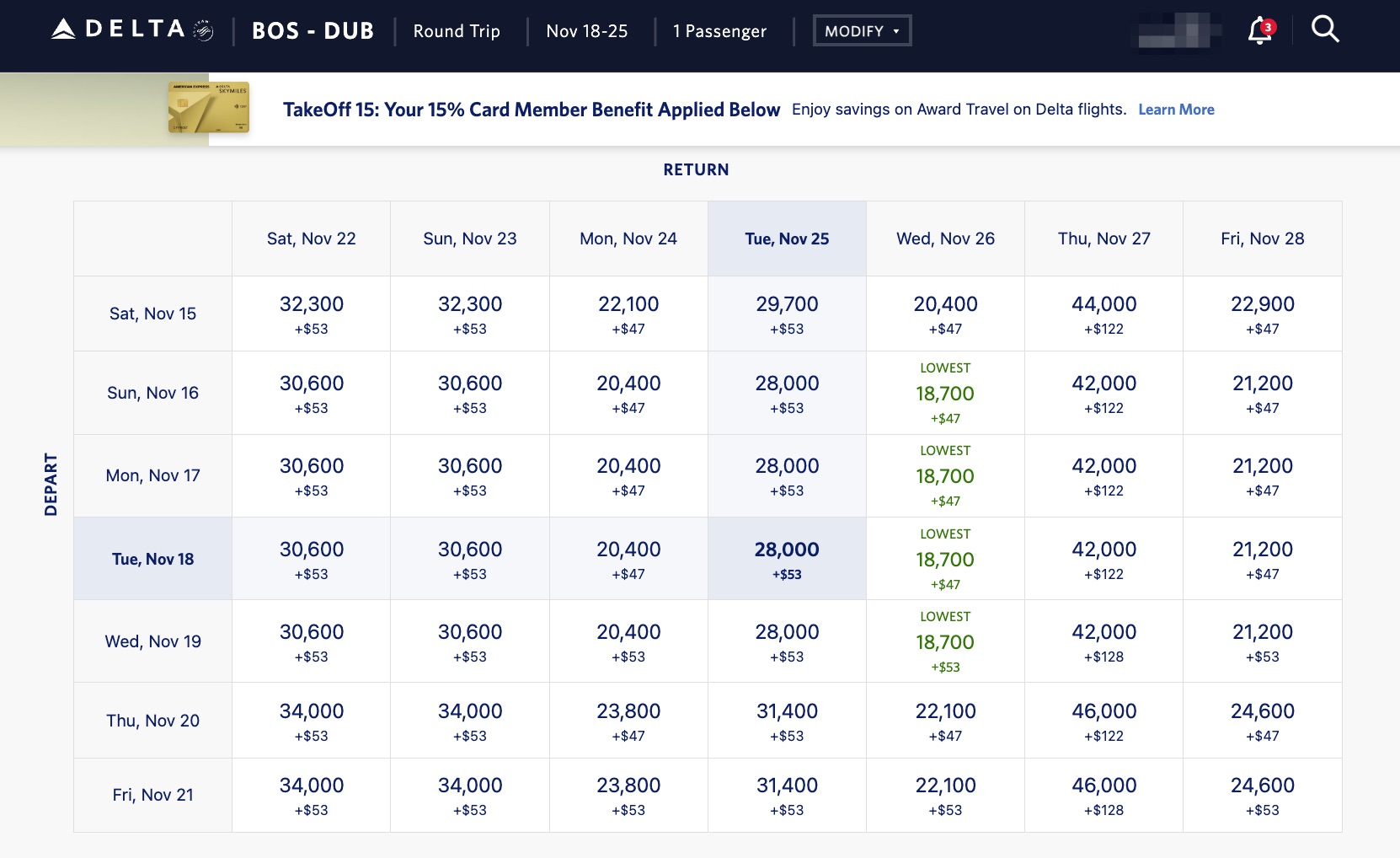 delta skymiles calendar search for boston to dublin