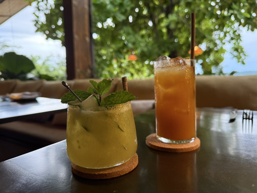 Two mocktails on a table at Ostra