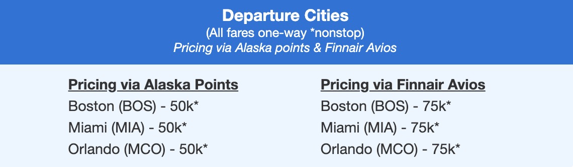 Finnair vs. Alaska pricing for LATAM flights