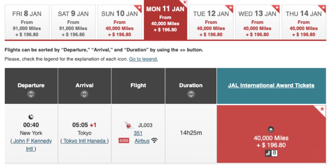 Premium Economy: How to Book a Comfier Seat for Economy Prices 17 Japan Airlines 40,000-mile rate