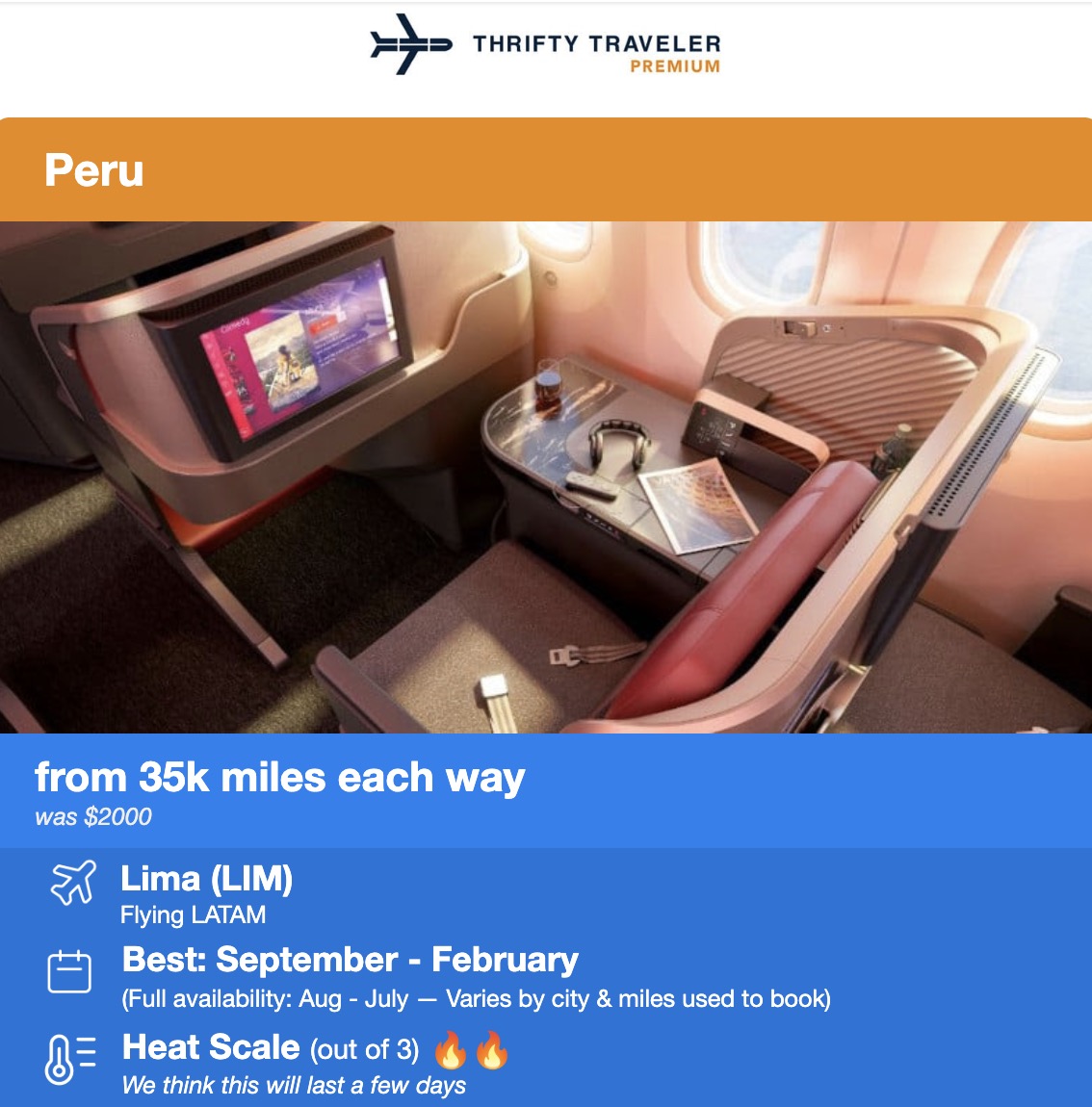 Lima, Peru flight deal