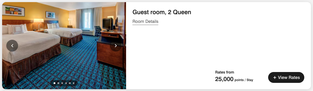 Fairfield Inn & Suites Orlando (near Universal) for 25,000 points per night.