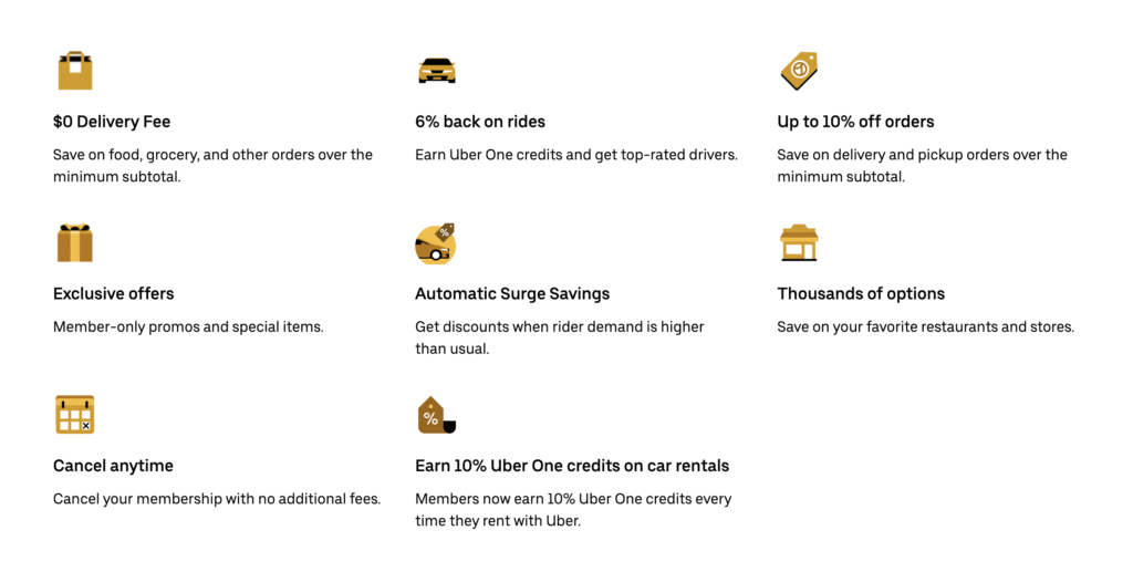 Uber One benefits
