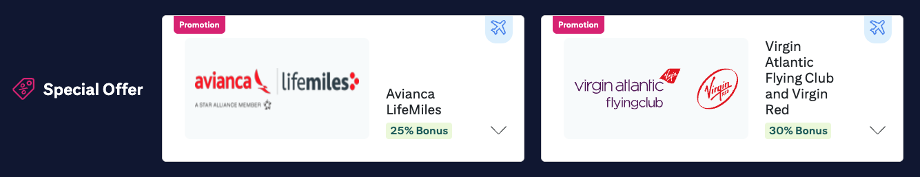 Citi Transfer Bonuses: Get Up to 30% More Points With a Pair of Airlines 1 Citi transfer bonuses: 25% to Avianca LifeMiles and 30% to Virgin Atlantic