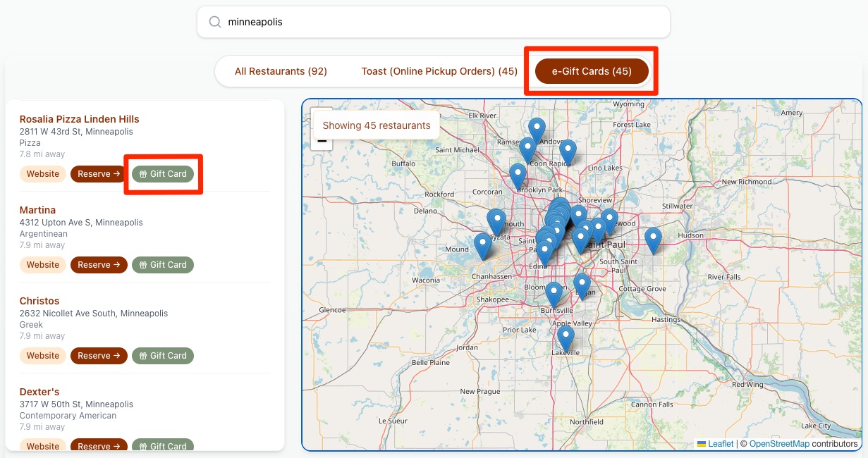 Use Your Credits - Resy Map of Minneapolis