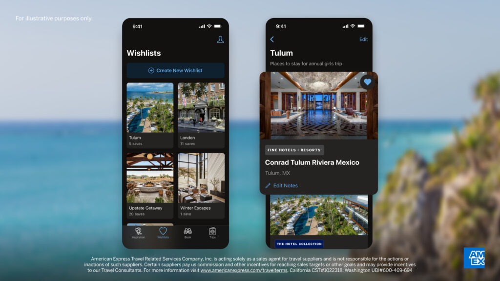 Amex Travel app wish list
