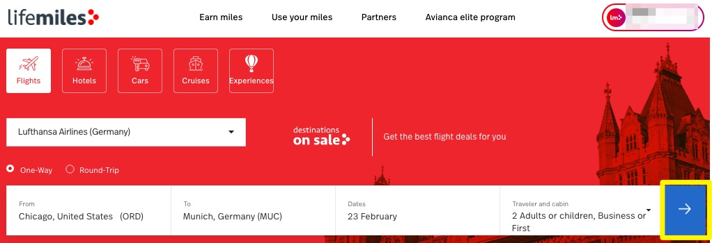 Avianca LifeMiles award search