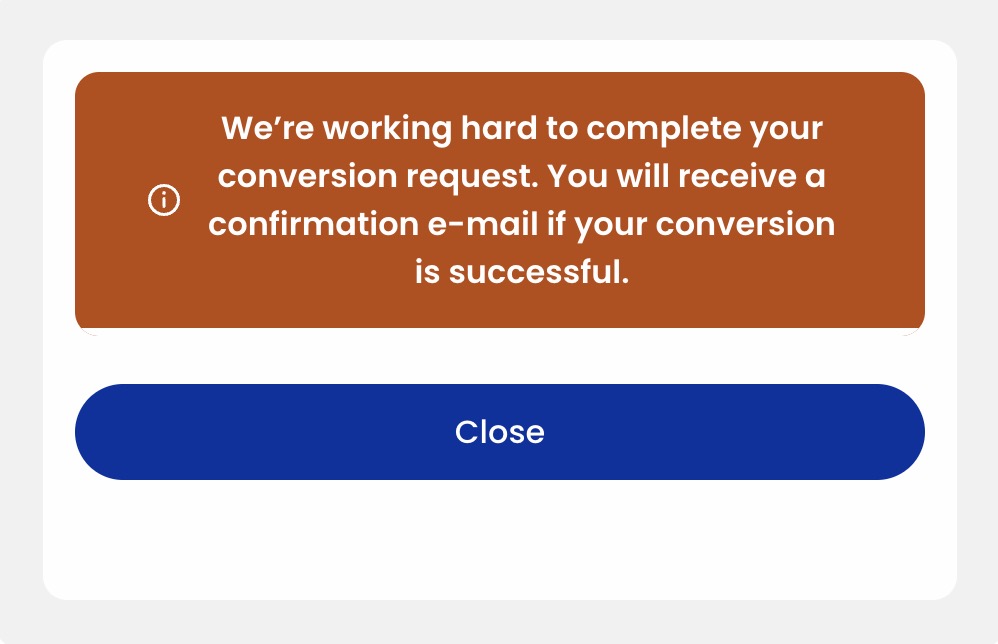 Confirmation bar on Avios.com