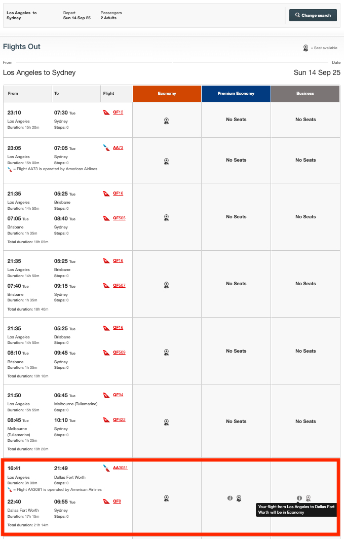 lax-syd qantas search