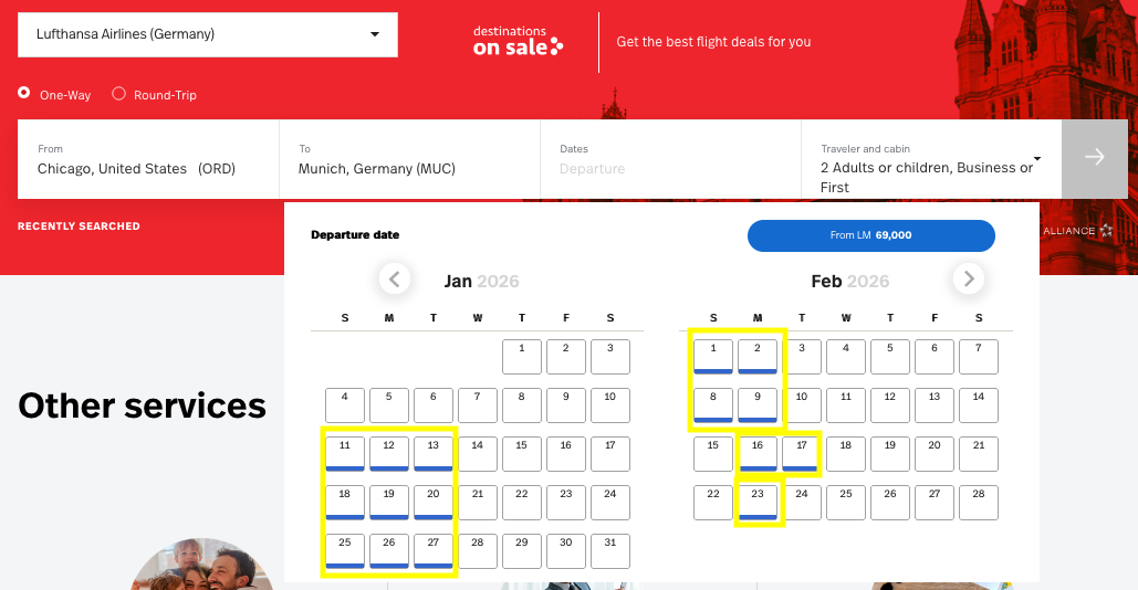lifemiles award search calendar