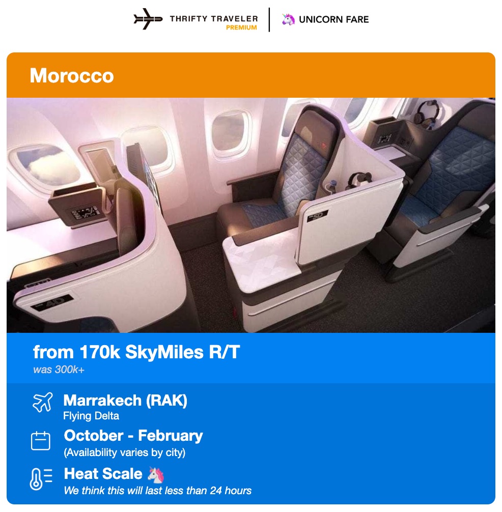 The Best Delta One Business Class Deals We've Found in 2025 (So Far) 4 delta one cabin deal to marrakech for 170,000 skymiles