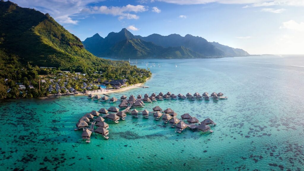 Hilton Moorea lagoon resort and spa aerial shot