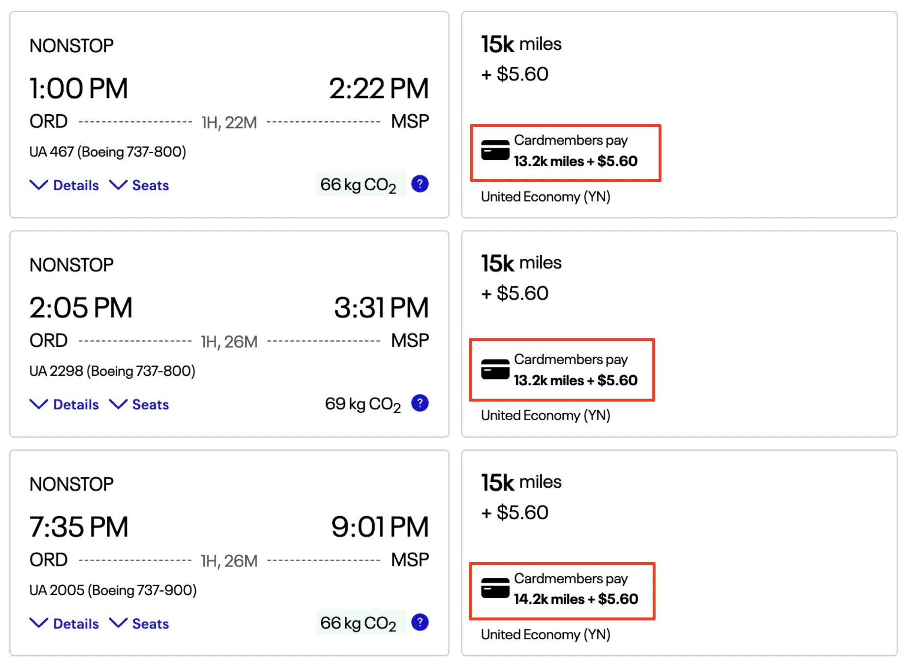 ORD-MSP fares