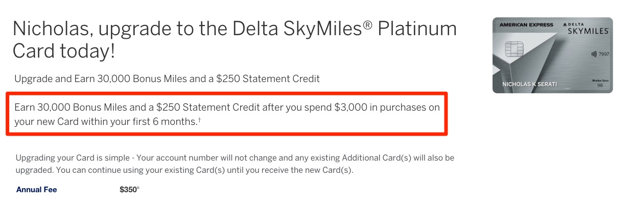 You Can Upgrade Your Delta Amex Card ... But You Probably Shouldn't 3 Delta SkyMiles Gold to Platinum upgrade offer
