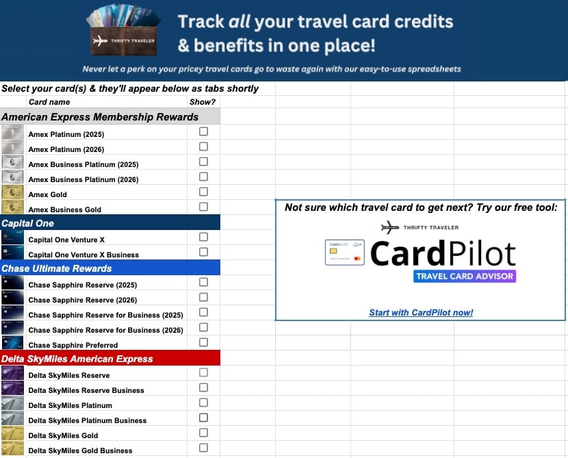 benefits tracker spreadsheet