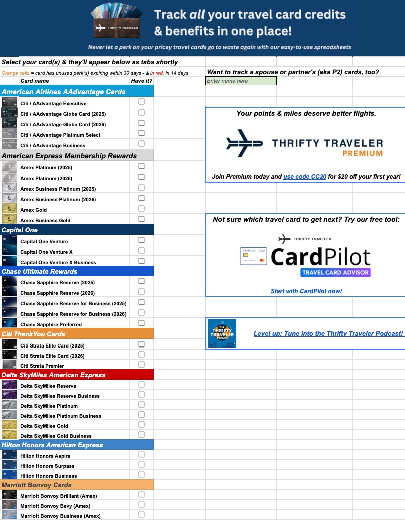 card tracker homepage with banners and color coding