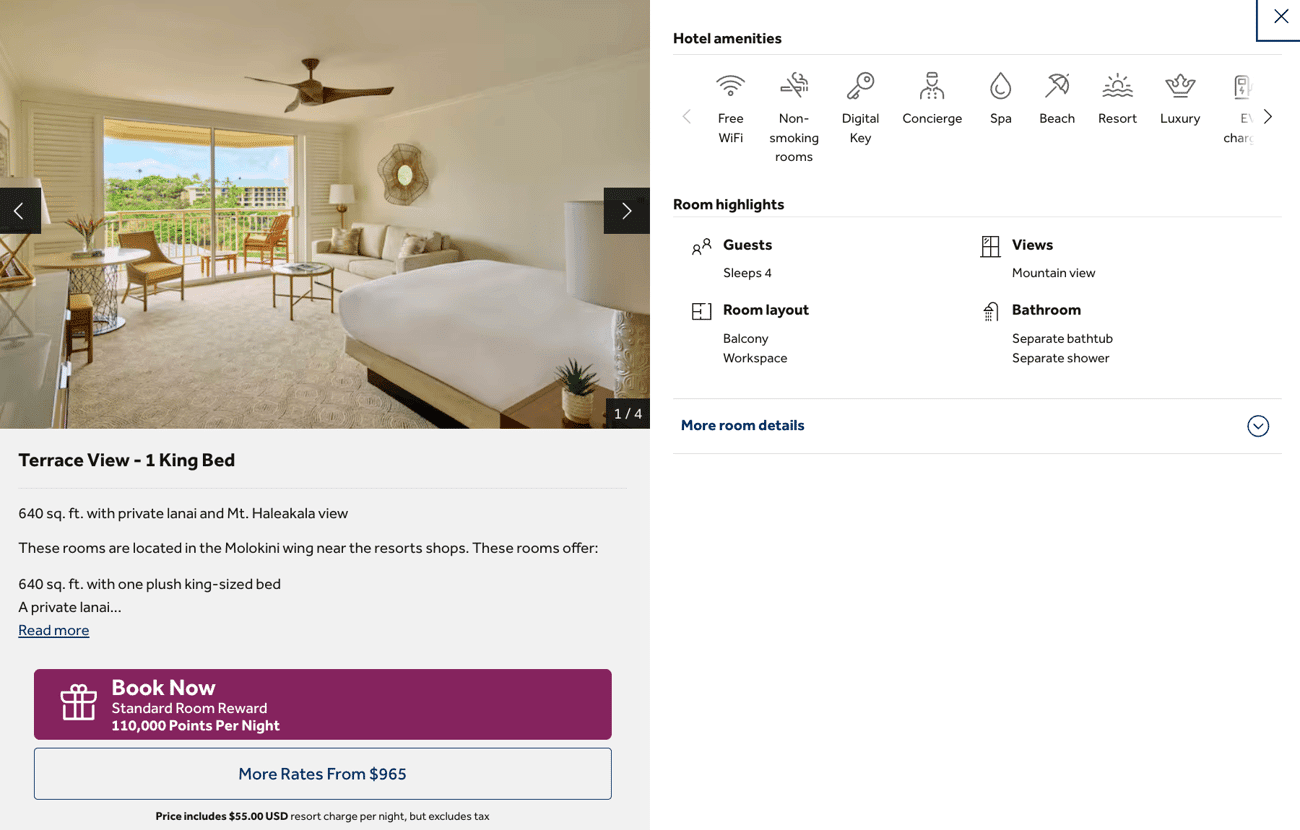 grand wailea hotel booking with hilton points