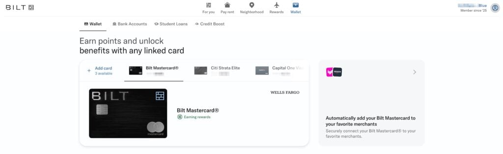bilt wallet on the Bilt website