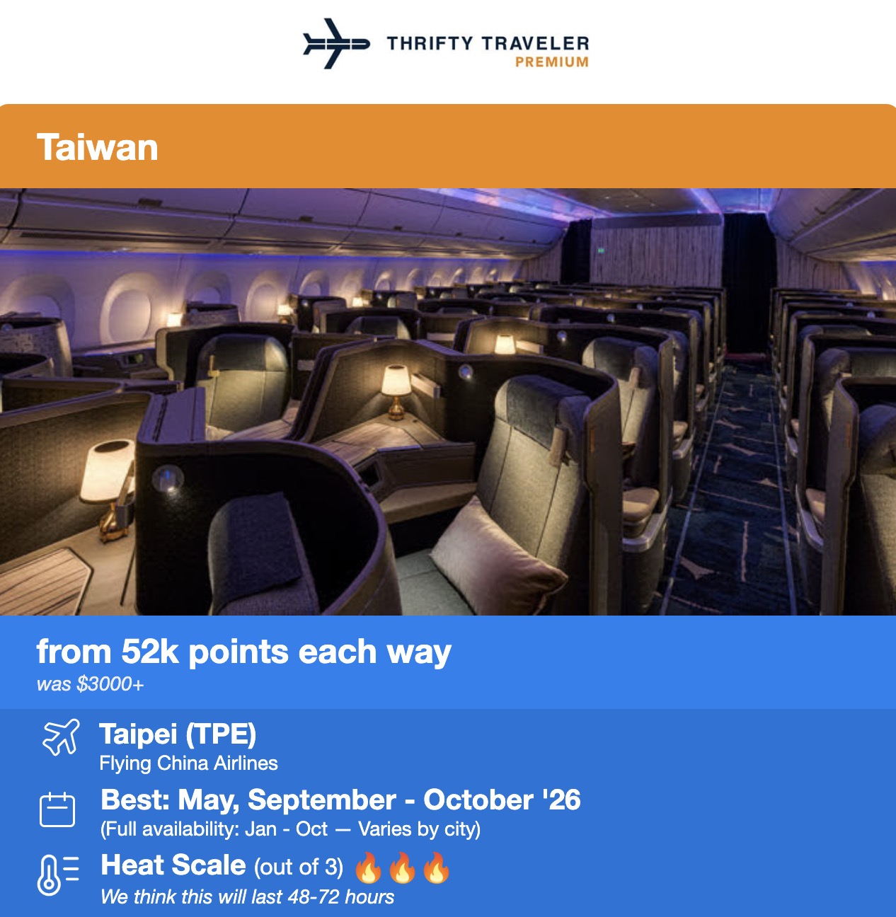 China Airlines to Taipei flight deal
