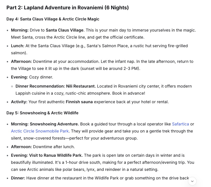 Deepseek day-by-day schedule