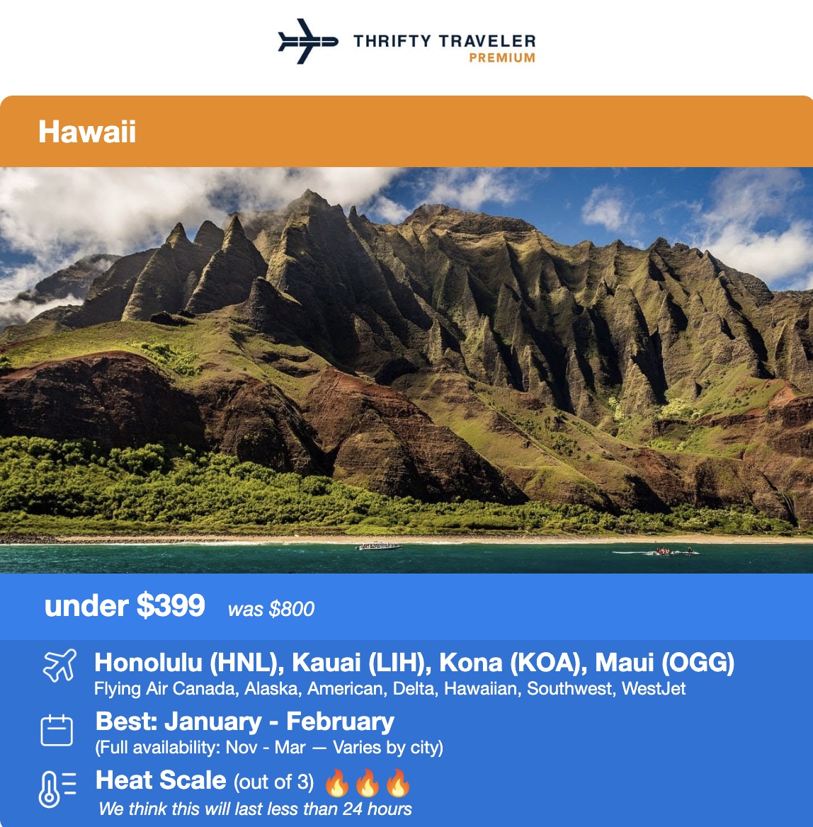 Hawaii flight deal under $399 roundtrip