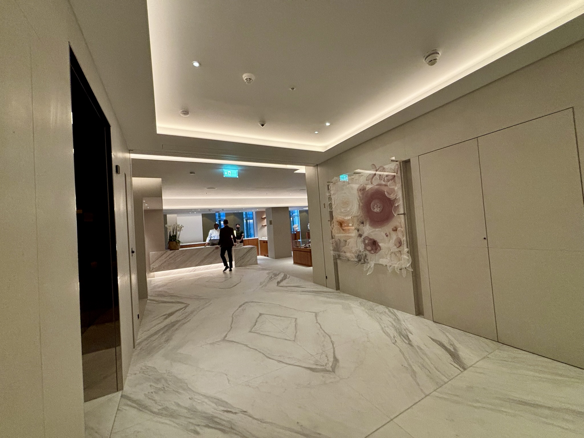 Inside the Park Hyatt London River Thames: Rooms, Dining, Pool & More 44 Spa entrance with marble floors