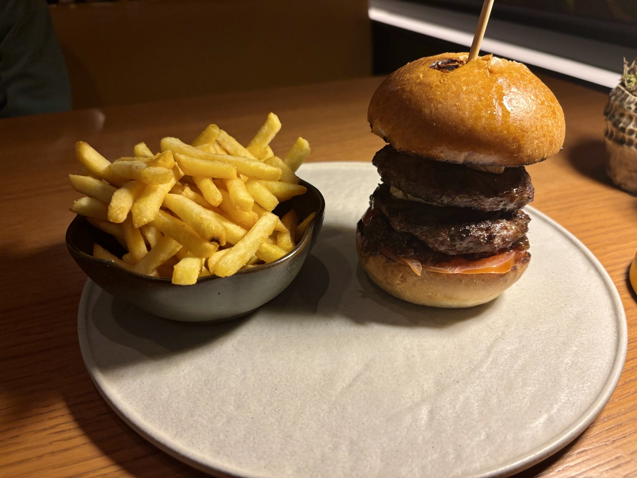 Inside the Park Hyatt London River Thames: Rooms, Dining, Pool & More 32 hamburger and fries on a plate